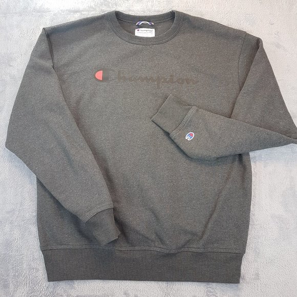 CHAMPION Sweatshirt Unisex Large US L Champion Crewneck Sweatshirt Gray Grey - Picture 5 of 13